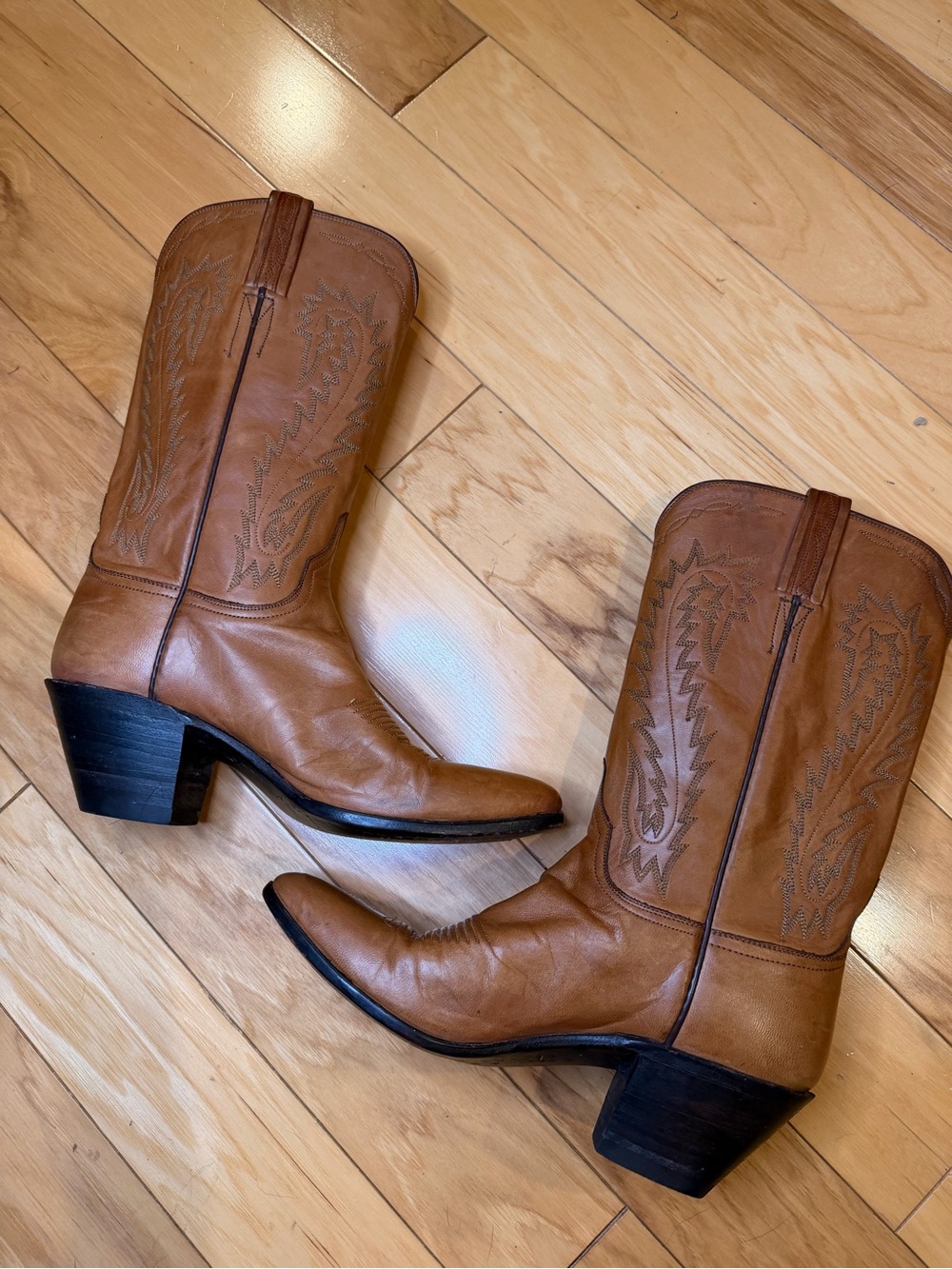 Lucchese Handmade Tan Leather Western Cowboy Boots Women’s Size 7A H3430 - Picture 10 of 16